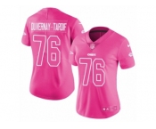 Women's Nike Kansas City Chiefs #76 Laurent Duvernay-Tardif Limited Pink Rush Fashion NFL Jersey