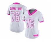 Women's Nike Kansas City Chiefs #76 Laurent Duvernay-Tardif Limited White Pink Rush Fashion NFL Jersey