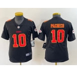 Youth Kansas City Chiefs #10 Isiah Pacheco Black Fashion Vapor Limited Stitched Jersey