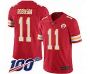 Youth Kansas City Chiefs #11 Demarcus Robinson Red Team Color Vapor Untouchable Limited Player 100th Season Football Jersey