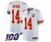 Youth Kansas City Chiefs #14 Sammy Watkins White Vapor Untouchable Limited Player 100th Season Football Jersey