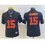 Youth Kansas City Chiefs #15 Patrick Mahomes Black Fashion Vapor Limited Stitched Jersey