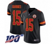 Youth Kansas City Chiefs #15 Patrick Mahomes II Limited Black Rush Vapor Untouchable 100th Season Football Jersey