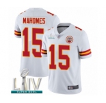 Youth Kansas City Chiefs #15 Patrick Mahomes White Vapor Untouchable Limited Player Super Bowl LIV Bound Football Jersey