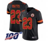 Youth Kansas City Chiefs #23 Armani Watts Limited Black Rush Vapor Untouchable 100th Season Football Jersey