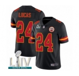 Youth Kansas City Chiefs #24 Jordan Lucas Limited Black Rush Vapor Untouchable Super Bowl LIV Bound Football Jersey