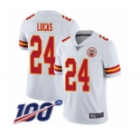 Youth Kansas City Chiefs #24 Jordan Lucas White Vapor Untouchable Limited Player 100th Season Football Jersey