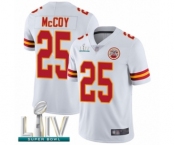 Youth Kansas City Chiefs #25 LeSean McCoy White Vapor Untouchable Limited Player Super Bowl LIV Bound Football Jersey