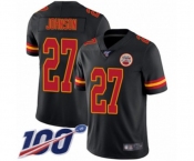 Youth Kansas City Chiefs #27 Larry Johnson Limited Black Rush Vapor Untouchable 100th Season Football Jersey