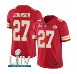 Youth Kansas City Chiefs #27 Larry Johnson Red Team Color Vapor Untouchable Limited Player Super Bowl LIV Bound Football Jersey