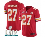 Youth Kansas City Chiefs #27 Larry Johnson Red Team Color Vapor Untouchable Limited Player Super Bowl LIV Bound Football Jersey