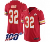 Youth Kansas City Chiefs #32 Marcus Allen Red Team Color Vapor Untouchable Limited Player 100th Season Football Jersey