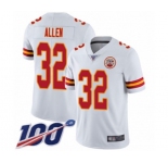 Youth Kansas City Chiefs #32 Marcus Allen White Vapor Untouchable Limited Player 100th Season Football Jersey