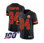 Youth Kansas City Chiefs #34 Darwin Thompson Limited Black Rush Vapor Untouchable 100th Season Football Jersey