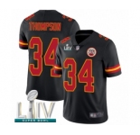 Youth Kansas City Chiefs #34 Darwin Thompson Limited Black Rush Vapor Untouchable Super Bowl LIV Bound Football Jersey