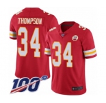 Youth Kansas City Chiefs #34 Darwin Thompson Red Team Color Vapor Untouchable Limited Player 100th Season Football Jersey