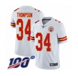 Youth Kansas City Chiefs #34 Darwin Thompson White Vapor Untouchable Limited Player 100th Season Football Jersey