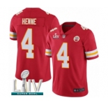 Youth Kansas City Chiefs #4 Chad Henne Red Team Color Vapor Untouchable Limited Player Super Bowl LIV Bound Football Jersey