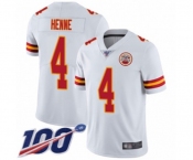 Youth Kansas City Chiefs #4 Chad Henne White Vapor Untouchable Limited Player 100th Season Football Jersey