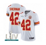 Youth Kansas City Chiefs #42 Anthony Sherman White Vapor Untouchable Limited Player Super Bowl LIV Bound Football Jersey
