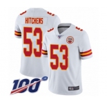 Youth Kansas City Chiefs #53 Anthony Hitchens White Vapor Untouchable Limited Player 100th Season Football Jersey