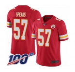 Youth Kansas City Chiefs #57 Breeland Speaks Red Team Color Vapor Untouchable Limited Player 100th Season Football Jersey