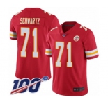 Youth Kansas City Chiefs #71 Mitchell Schwartz Red Team Color Vapor Untouchable Limited Player 100th Season Football Jersey