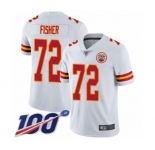 Youth Kansas City Chiefs #72 Eric Fisher White Vapor Untouchable Limited Player 100th Season Football Jersey