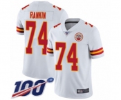 Youth Kansas City Chiefs #74 Martinas Rankin White Vapor Untouchable Limited Player 100th Season Football Jersey