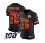Youth Kansas City Chiefs #76 Laurent Duvernay-Tardif Limited Black Rush Vapor Untouchable 100th Season Football Jersey