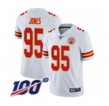 Youth Kansas City Chiefs #95 Chris Jones White Vapor Untouchable Limited Player 100th Season Football Jersey