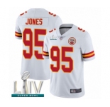 Youth Kansas City Chiefs #95 Chris Jones White Vapor Untouchable Limited Player Super Bowl LIV Bound Football Jersey