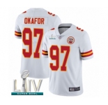 Youth Kansas City Chiefs #97 Alex Okafor White Vapor Untouchable Limited Player Super Bowl LIV Bound Football Jersey