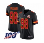 Youth Kansas City Chiefs #98 Xavier Williams Limited Black Rush Vapor Untouchable 100th Season Football Jersey