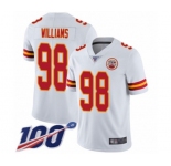Youth Kansas City Chiefs #98 Xavier Williams White Vapor Untouchable Limited Player 100th Season Football Jersey