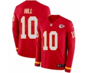 Youth Nike Kansas City Chiefs #10 Tyreek Hill Limited Red Therma Long Sleeve NFL Jersey