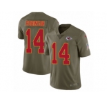 Youth Nike Kansas City Chiefs #14 Demarcus Robinson Limited Olive 2017 Salute to Service NFL Jersey