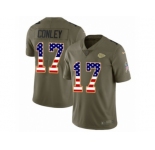 Youth Nike Kansas City Chiefs #17 Chris Conley Limited Olive USA Flag 2017 Salute to Service NFL Jersey