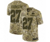 Youth Nike Kansas City Chiefs #27 Larry Johnson Limited Camo 2018 Salute to Service NFL Jersey