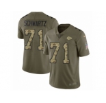 Youth Nike Kansas City Chiefs #71 Mitchell Schwartz Limited Olive Camo 2017 Salute to Service NFL Jersey