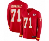 Youth Nike Kansas City Chiefs #71 Mitchell Schwartz Limited Red Therma Long Sleeve NFL Jersey