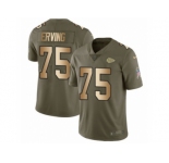 Youth Nike Kansas City Chiefs #75 Cameron Erving Limited Olive Gold 2017 Salute to Service NFL Jersey