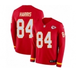Youth Nike Kansas City Chiefs #84 Demetrius Harris Limited Red Therma Long Sleeve NFL Jersey