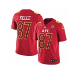 Youth Nike Kansas City Chiefs #87 Travis Kelce Limited Red 2017 Pro Bowl NFL Jersey