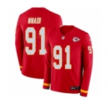 Youth Nike Kansas City Chiefs #91 Derrick Nnadi Limited Red Therma Long Sleeve NFL Jersey