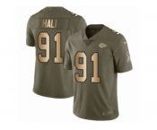 Youth Nike Kansas City Chiefs #91 Tamba Hali Limited Olive Gold 2017 Salute to Service NFL Jersey