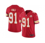 Youth Nike Kansas City Chiefs #91 Tamba Hali Red Stitched NFL Limited Rush Jersey