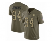 Youth Nike Kansas City Chiefs #94 Jarvis Jenkins Limited Olive Camo 2017 Salute to Service NFL Jersey