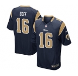Men's Nike Los Angeles Rams #16 Jared Goff Game Navy Blue Team Color NFL Jersey