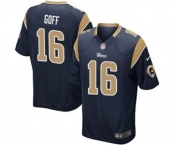 Men's Nike Los Angeles Rams #16 Jared Goff Game Navy Blue Team Color NFL Jersey